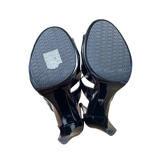 Michael Kors Black Patent Leather Berkley T-Strap 4" Heels SKU 9531 - Picture 5 of 16